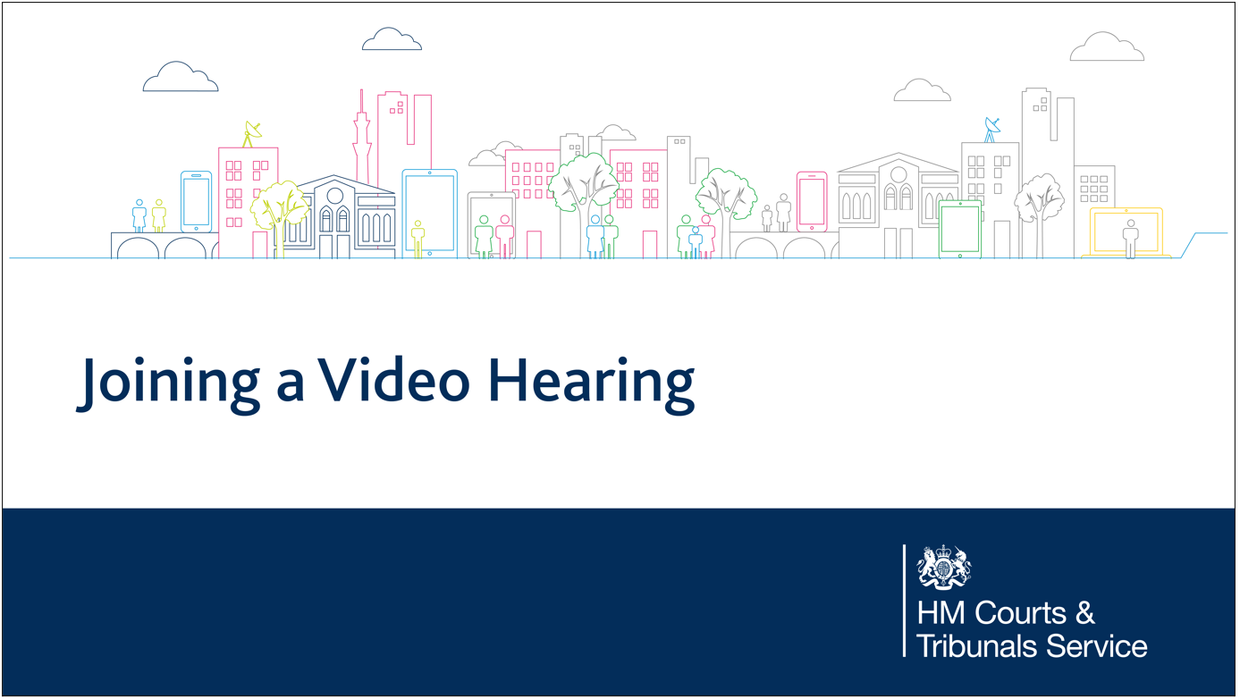 Title Screen for the Generic film about joining a hearing online