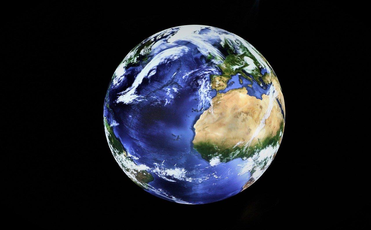 Illustration of the planet Earth on a black background